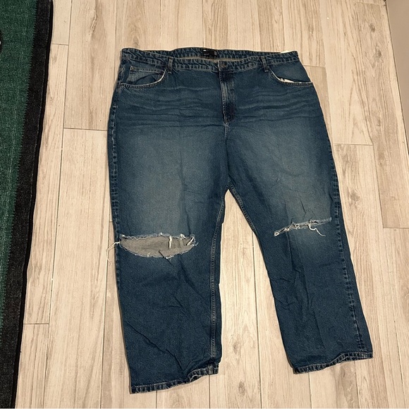 ASOS Women's Distressed Blue Baggy Jeans - Picture 3 of 7